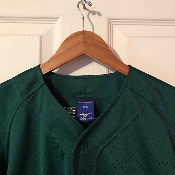 Mizuno Green Practice Baseball Jersey Mens XXS - Picture 3 of 12